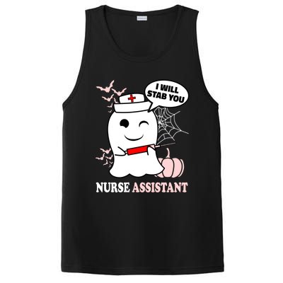 Nurse Assistant Halloween I Will Stab You Funny Ghost Great Gift PosiCharge Competitor Tank