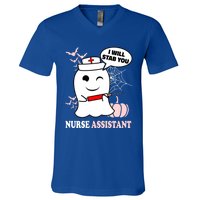 Nurse Assistant Halloween I Will Stab You Funny Ghost Great Gift V-Neck T-Shirt