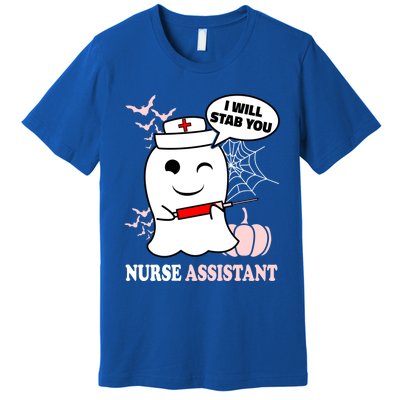 Nurse Assistant Halloween I Will Stab You Funny Ghost Great Gift Premium T-Shirt