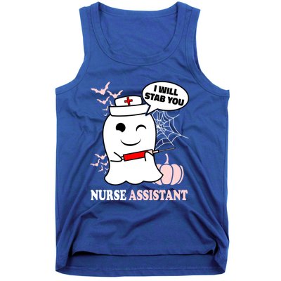 Nurse Assistant Halloween I Will Stab You Funny Ghost Great Gift Tank Top