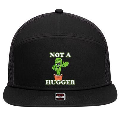 Not A Hugger Personal Boundaries Introvert Warning 7 Panel Mesh Trucker Snapback Hat