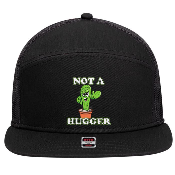 Not A Hugger Personal Boundaries Introvert Warning 7 Panel Mesh Trucker Snapback Hat