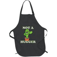 Not A Hugger Personal Boundaries Introvert Warning Full-Length Apron With Pockets
