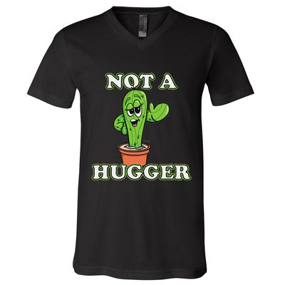 Not A Hugger Personal Boundaries Introvert Warning V-Neck T-Shirt