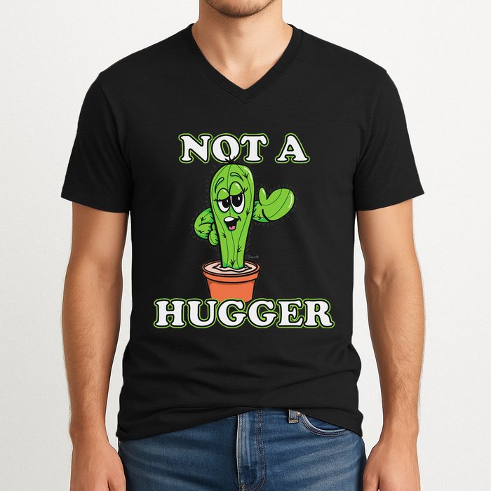 Not A Hugger Personal Boundaries Introvert Warning V-Neck T-Shirt