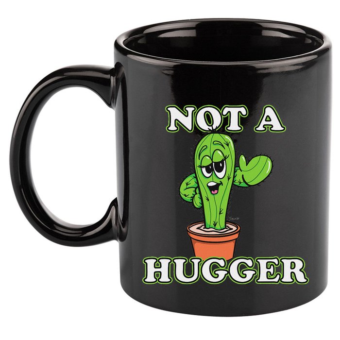 Not A Hugger Personal Boundaries Introvert Warning 11oz C Handle Ceramic Mug