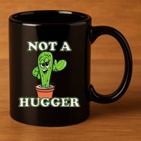Not A Hugger Personal Boundaries Introvert Warning 11oz C Handle Ceramic Mug