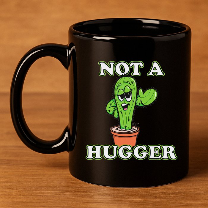 Not A Hugger Personal Boundaries Introvert Warning 11oz C Handle Ceramic Mug