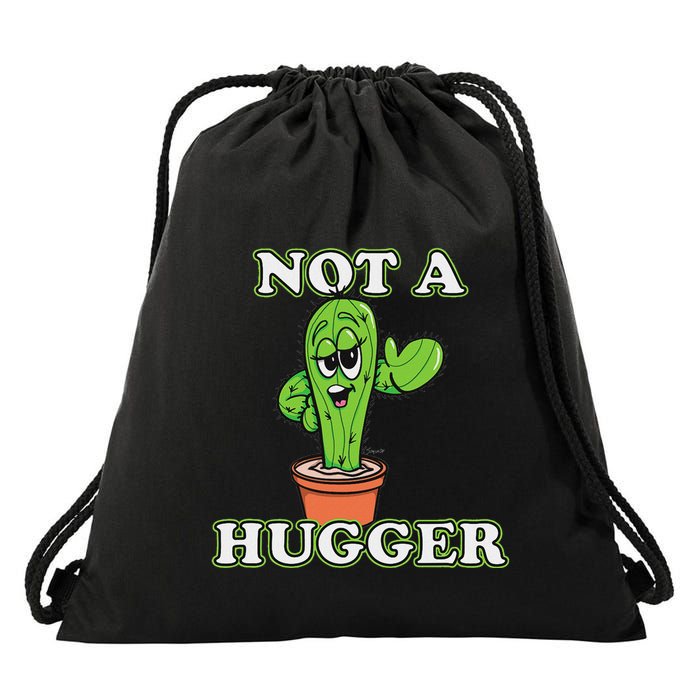 Not A Hugger Personal Boundaries Introvert Warning Drawstring Bag