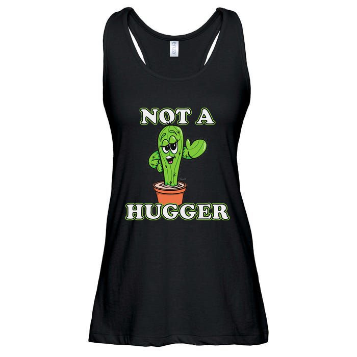 Not A Hugger Personal Boundaries Introvert Warning Ladies Essential Flowy Tank