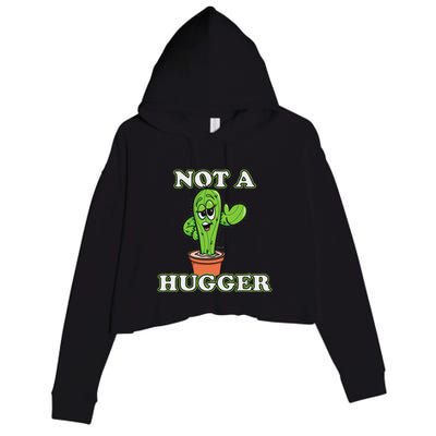 Not A Hugger Personal Boundaries Introvert Warning Crop Fleece Hoodie