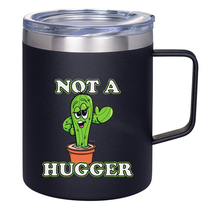 Not A Hugger Personal Boundaries Introvert Warning 12oz Stainless Steel Coffee Mug