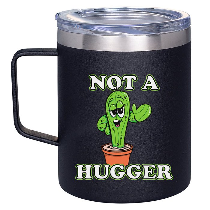 Not A Hugger Personal Boundaries Introvert Warning 12oz Stainless Steel Coffee Mug