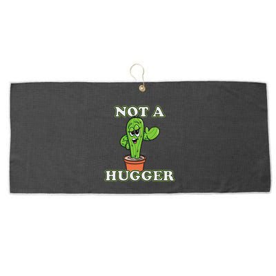 Not A Hugger Personal Boundaries Introvert Warning Large Microfiber Waffle Golf Towel