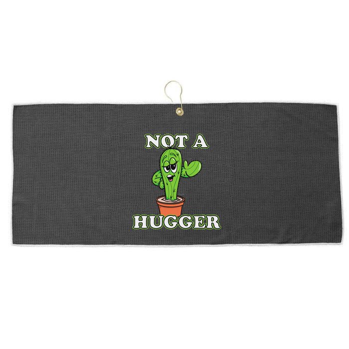 Not A Hugger Personal Boundaries Introvert Warning Large Microfiber Waffle Golf Towel