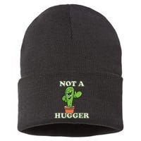 Not A Hugger Personal Boundaries Introvert Warning Sustainable Knit Beanie