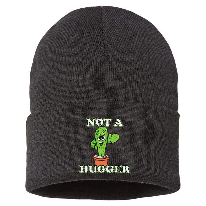 Not A Hugger Personal Boundaries Introvert Warning Sustainable Knit Beanie