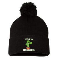 Not A Hugger Personal Boundaries Introvert Warning Pom Pom 12in Knit Beanie
