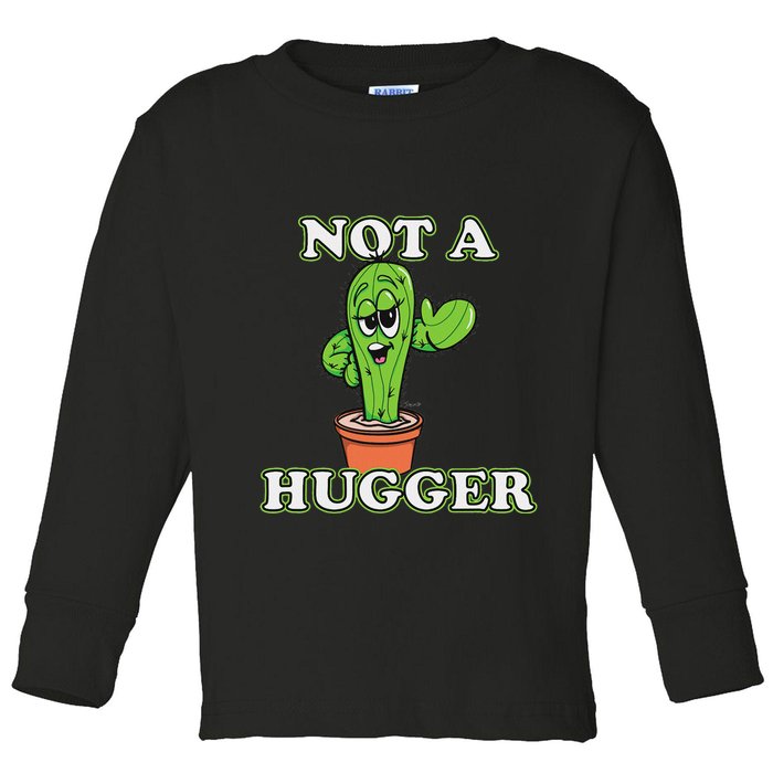Not A Hugger Personal Boundaries Introvert Warning Toddler Long Sleeve Shirt