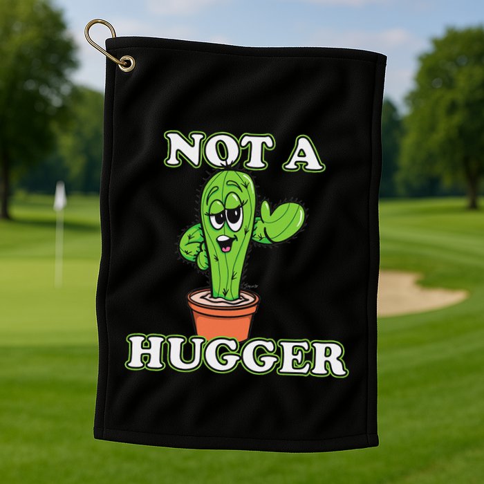 Not A Hugger Personal Boundaries Introvert Warning Golf Towel