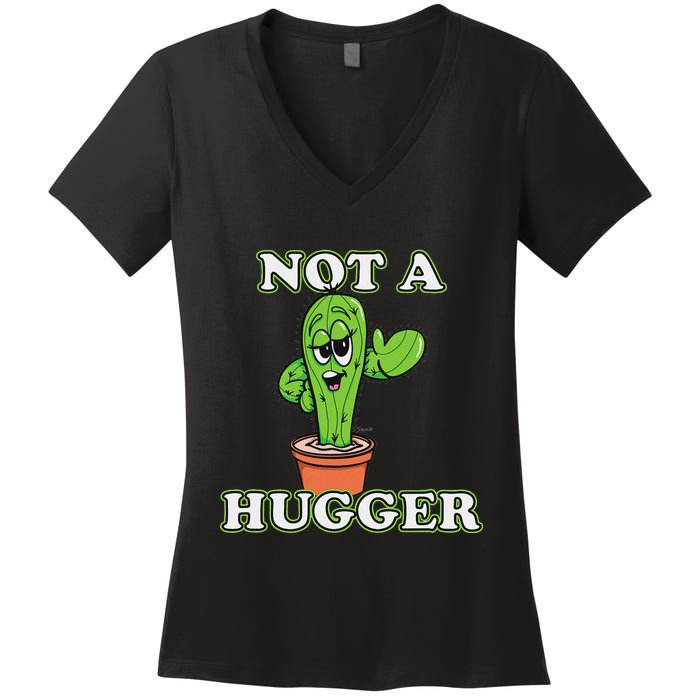 Not A Hugger Personal Boundaries Introvert Warning Women's V-Neck T-Shirt