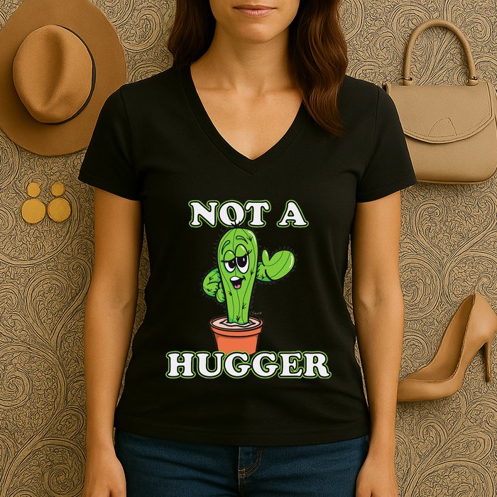 Not A Hugger Personal Boundaries Introvert Warning Women's V-Neck T-Shirt