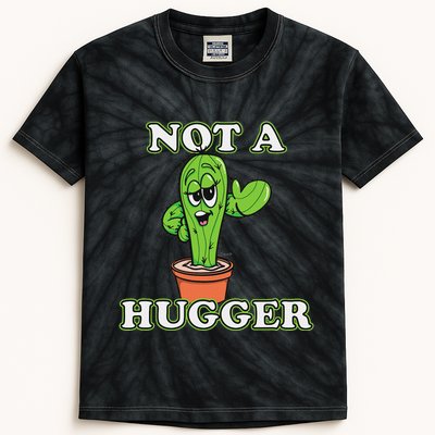 Not A Hugger Personal Boundaries Introvert Warning Kids Tie-Dye T-Shirt
