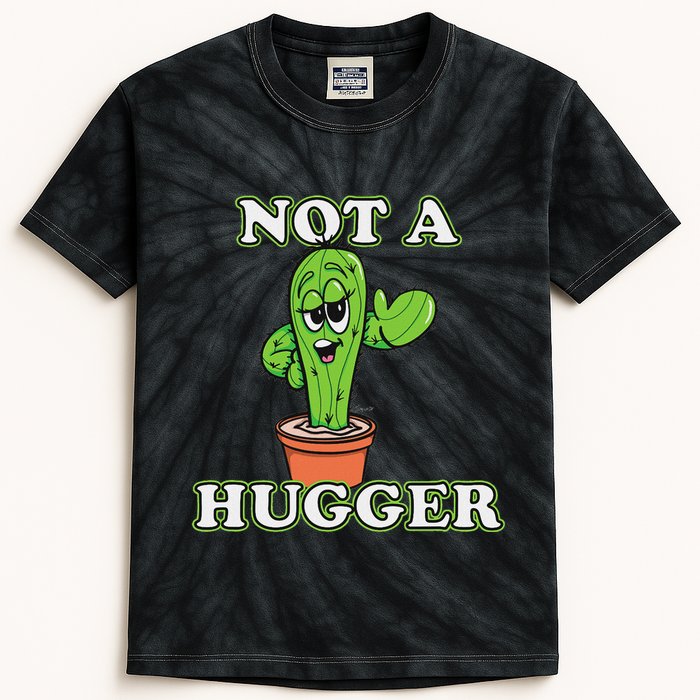 Not A Hugger Personal Boundaries Introvert Warning Kids Tie-Dye T-Shirt