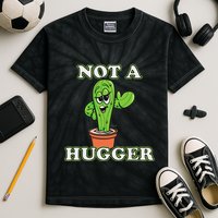 Not A Hugger Personal Boundaries Introvert Warning Kids Tie-Dye T-Shirt