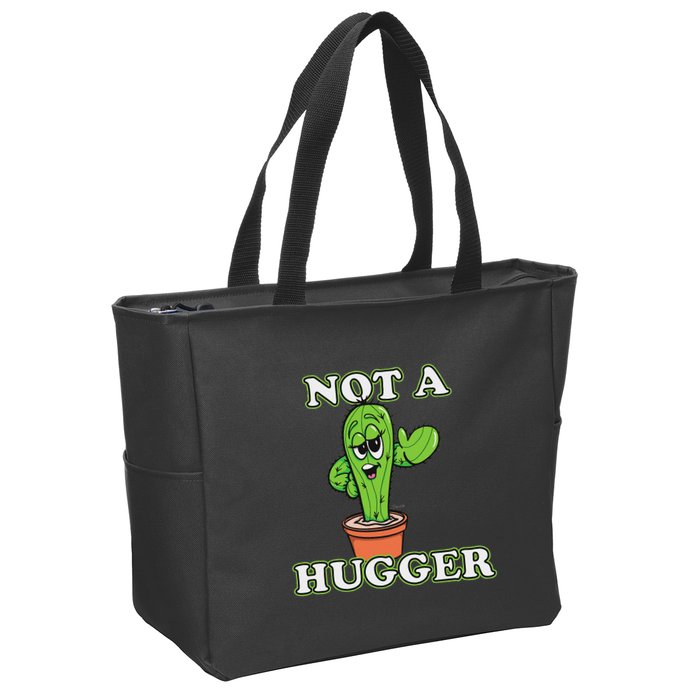 Not A Hugger Personal Boundaries Introvert Warning Zip Tote Bag