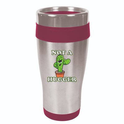 Not A Hugger Personal Boundaries Introvert Warning 16oz Travel Tumbler