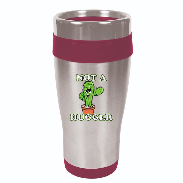 Not A Hugger Personal Boundaries Introvert Warning 16oz Travel Tumbler