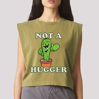 Not A Hugger Personal Boundaries Introvert Warning Garment-Dyed Women's Muscle Tee