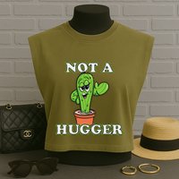 Not A Hugger Personal Boundaries Introvert Warning Garment-Dyed Women's Muscle Tee