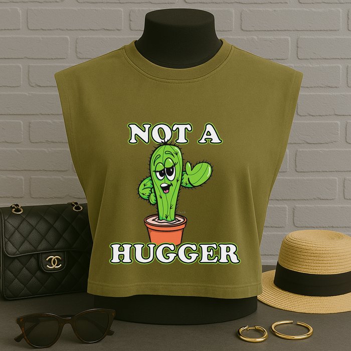 Not A Hugger Personal Boundaries Introvert Warning Garment-Dyed Women's Muscle Tee