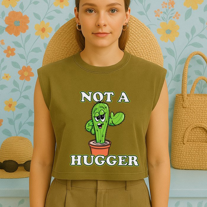 Not A Hugger Personal Boundaries Introvert Warning Garment-Dyed Women's Muscle Tee