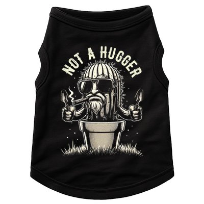 Not A Hugger Funny Vintage Cactus Sarcastic Doggie Tank