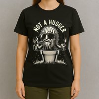 Not A Hugger Funny Vintage Cactus Sarcastic T-Shirt