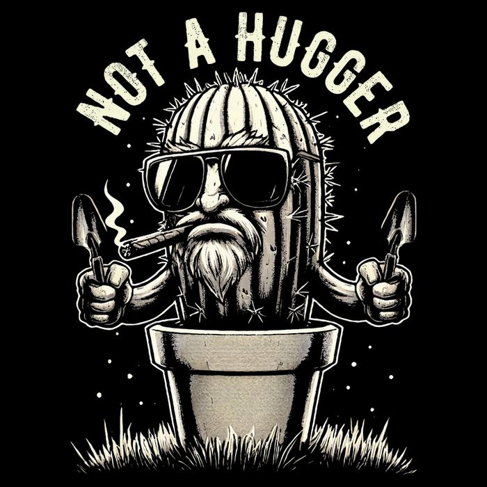 Not A Hugger Funny Vintage Cactus Sarcastic T-Shirt