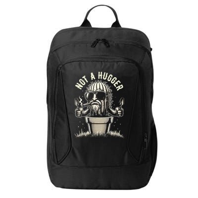 Not A Hugger Funny Vintage Cactus Sarcastic City Backpack