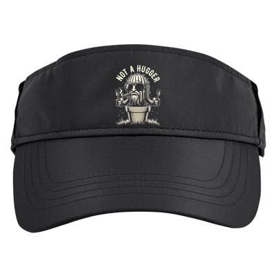 Not A Hugger Funny Vintage Cactus Sarcastic Adult Drive Performance Visor
