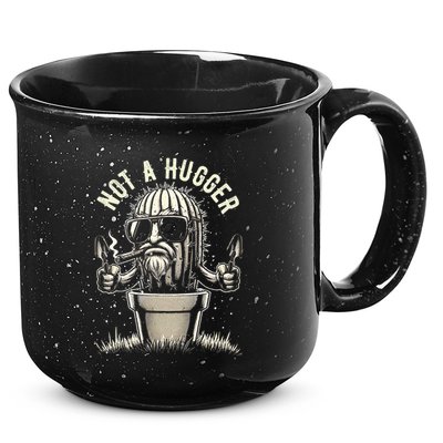 Not A Hugger Funny Vintage Cactus Sarcastic 15oz Campfire Ceramic Mug
