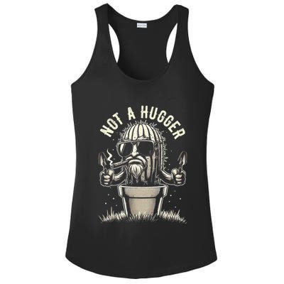 Not A Hugger Funny Vintage Cactus Sarcastic Ladies PosiCharge Competitor Racerback Tank