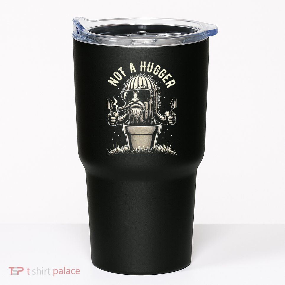 Not A Hugger Funny Vintage Cactus Sarcastic Tumbler