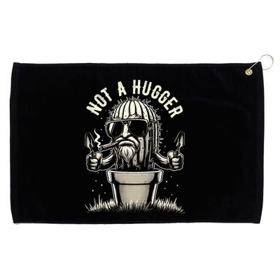Not A Hugger Funny Vintage Cactus Sarcastic Grommeted Golf Towel