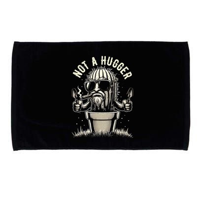 Not A Hugger Funny Vintage Cactus Sarcastic Microfiber Hand Towel
