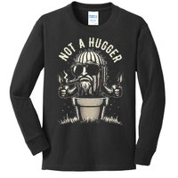 Not A Hugger Funny Vintage Cactus Sarcastic Kids Long Sleeve Shirt