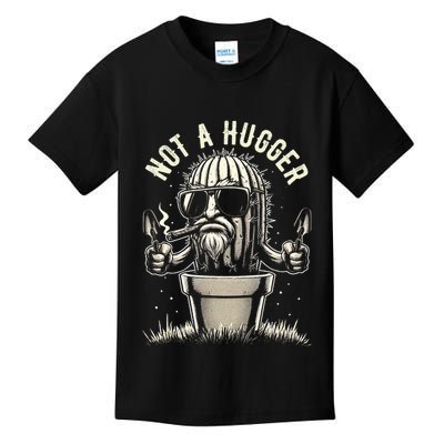 Not A Hugger Funny Vintage Cactus Sarcastic Kids T-Shirt