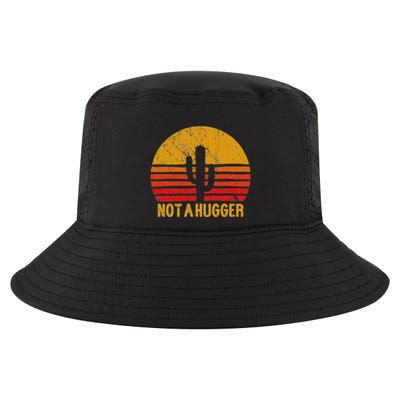 Not A Hugger Cactus Funny Introvert Retro Sunset Cool Comfort Performance Bucket Hat