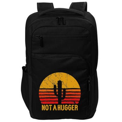 Not A Hugger Cactus Funny Introvert Retro Sunset Impact Tech Backpack